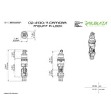 Railblaza Camera Mount R-lock - Dimensional Drawing