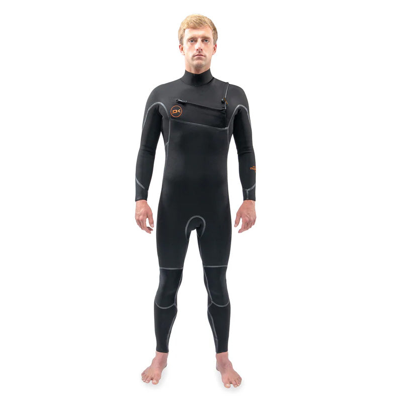 Dakine Mens Cyclone Chest Zip Full Suit 4/3mm Wetsuit - Black