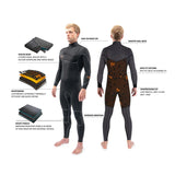 Dakine Mens Cyclone Chest Zip Full Suit 4/3mm Wetsuit - Black