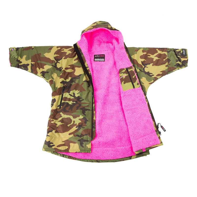 Dryrobe Advance Kids Long Sleeve - Camouflage/Pink