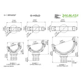 Railblaza G-Hold - Dimensions