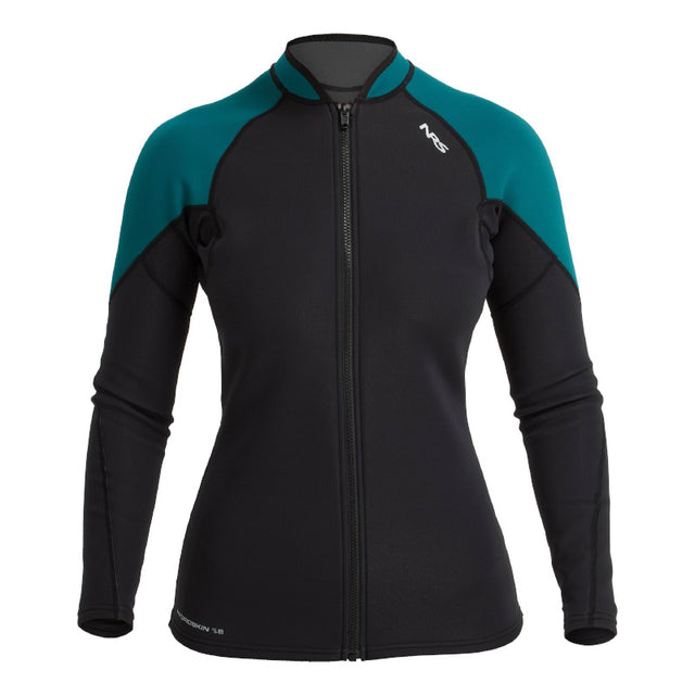 NRS Women&#39;s HydroSkin 1.5 Jacket - Black/Harbor