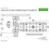 Railblaza Fish Finder Mount R-Lock R - Dimensional Drawing