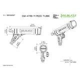 Railblaza Rod Tube StarPort HD Kit Black - Dimensions