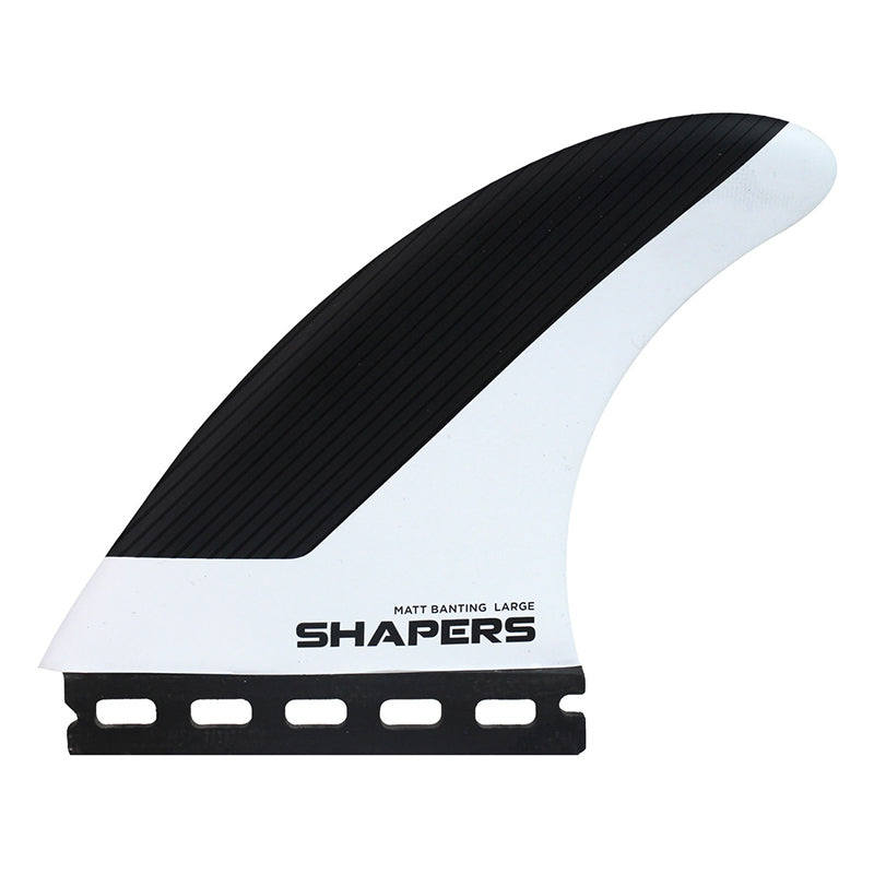 Shapers Fins - Matt Banting Stealth Thruster Set - Large - Single Tab Base - Black