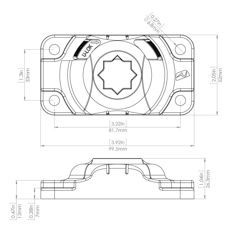 Railblaza StarPort HD - Dimensions