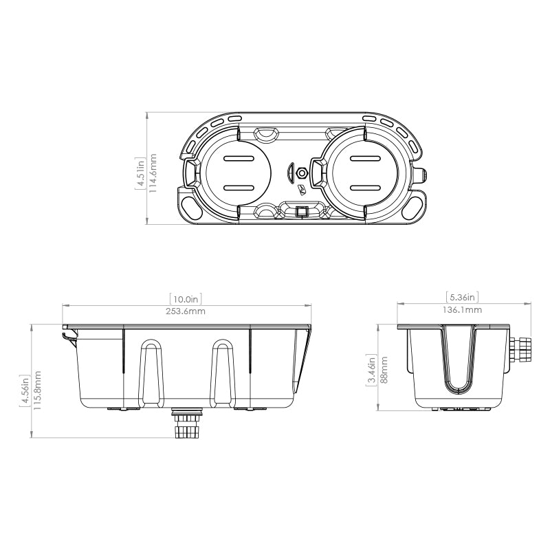 Railblaza Stowpod - Dimensions