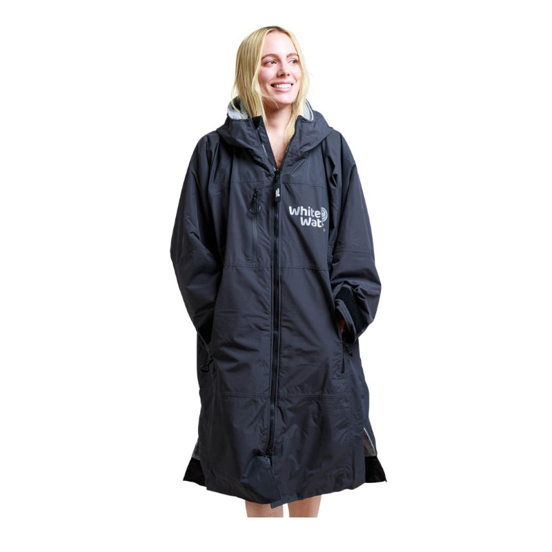 White Water Adults Hard-Shell Robe - Black / Grey Lining