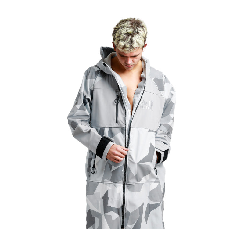 White Water Adult Soft Shell Changing Robe - Arctic Grey