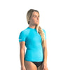 C-Skins UV Skins Basics S/S Rash Vest Womens - Ocean Blue/White