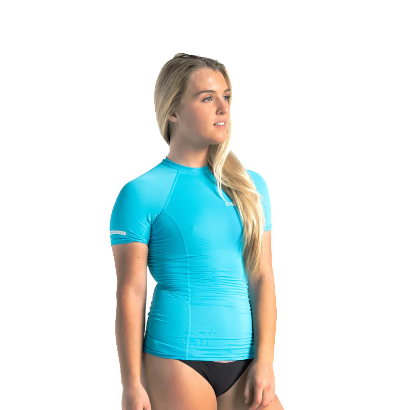 C-Skins UV Skins Basics S/S Rash Vest Womens - Ocean Blue/White