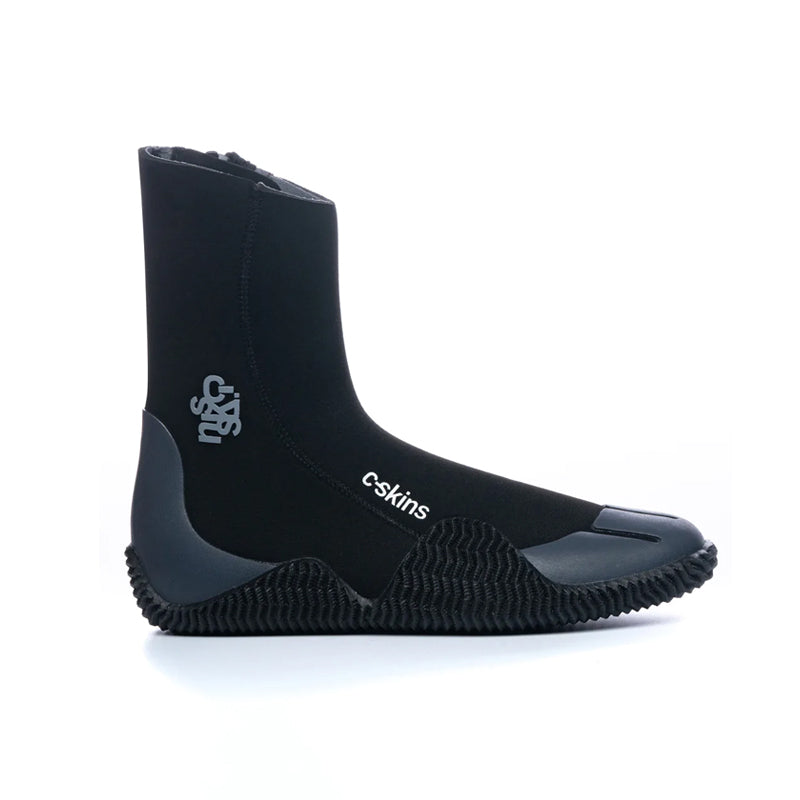  C-Skins Legend 5mm Zipped Adult Round Toe Boots - Black/Charcoal 