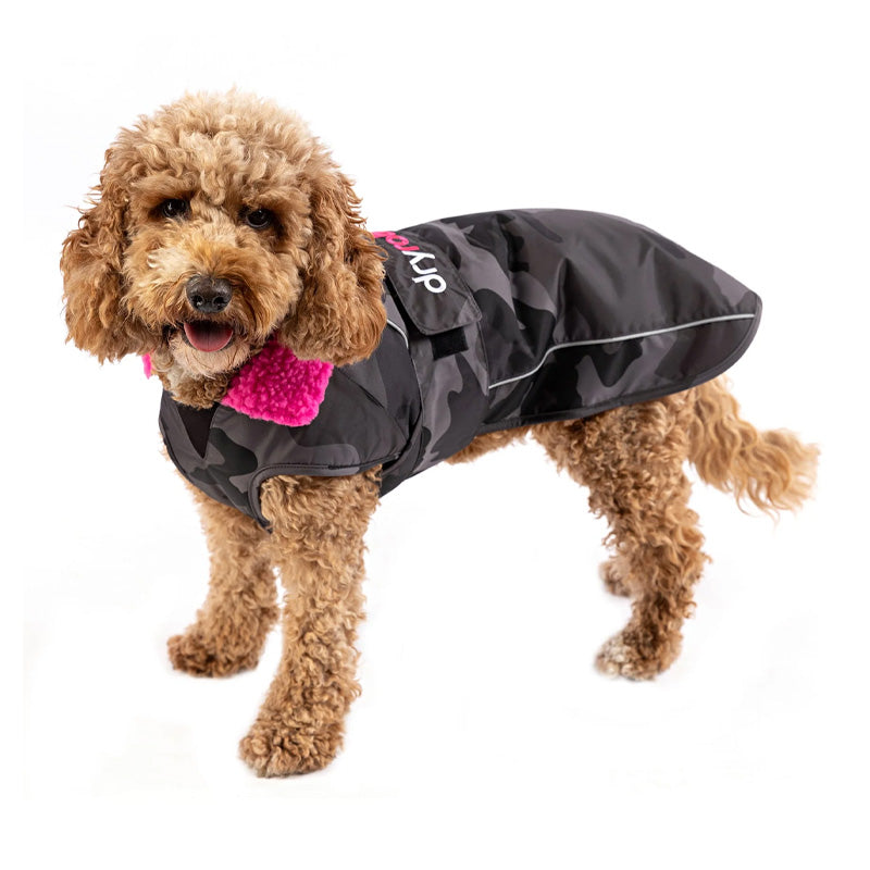 Dryrobe Dog - Black Camo / Pink