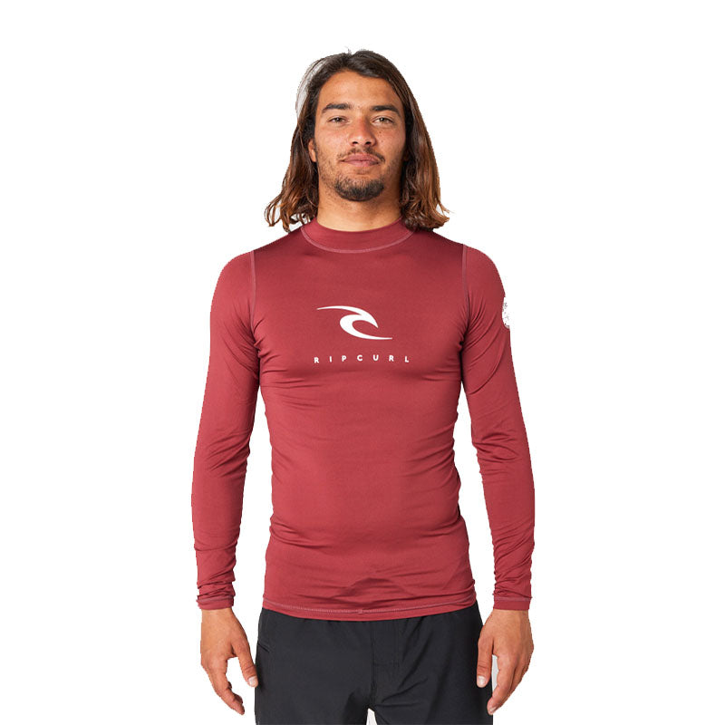 Ripcurl Corps L/S Rash Vest Mens - Maroon