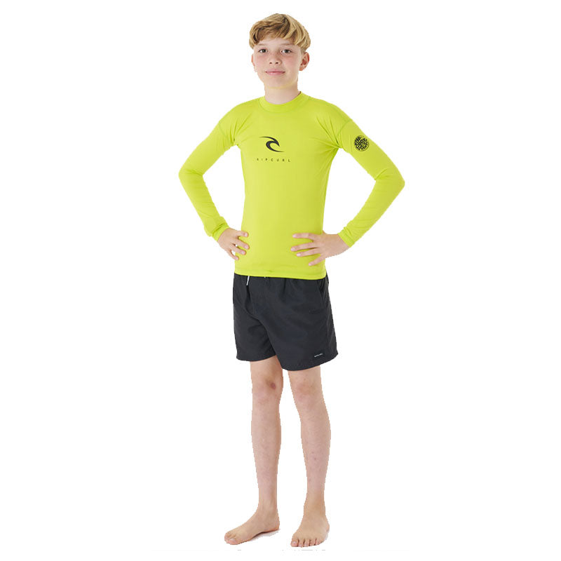 Ripcurl Corps L/S Rash Vest Junior - Lime