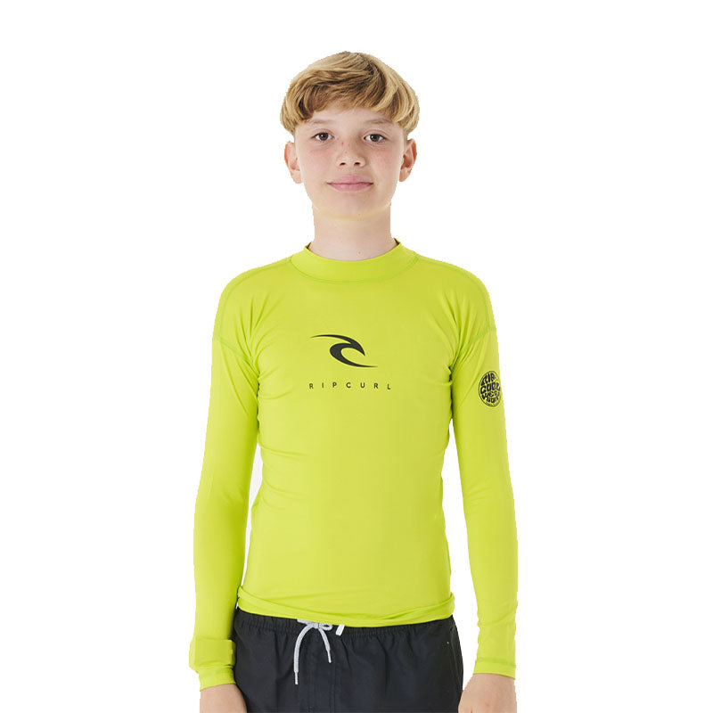 Ripcurl Corps L/S Rash Vest Junior - Lime