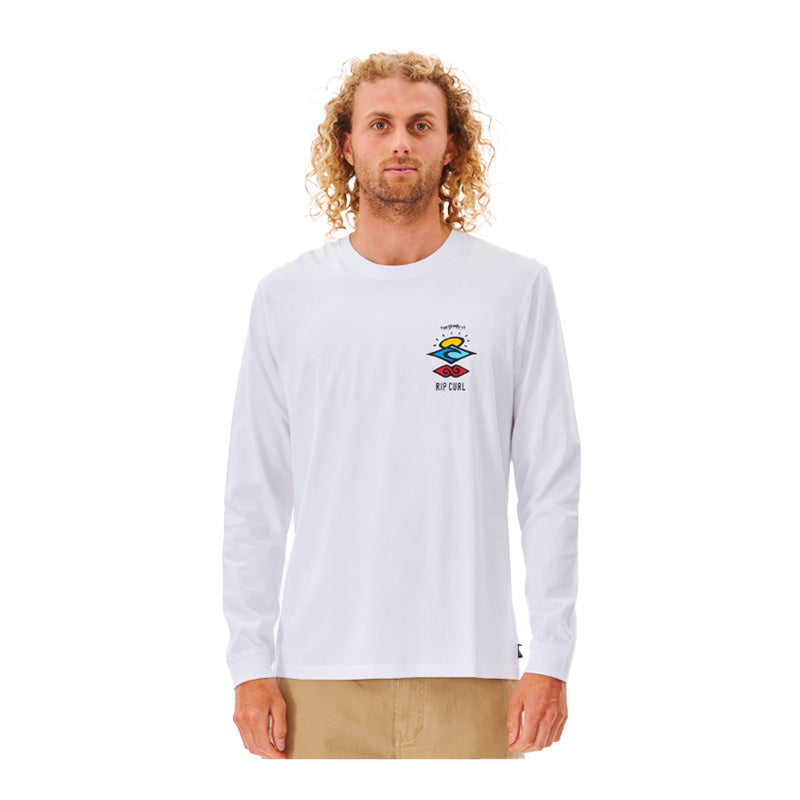 Ripcurl Search Icon Long Sleeve Tee - White