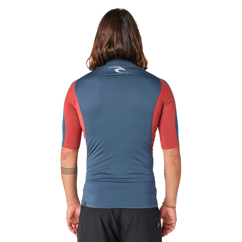 Ripcurl Waves S/S Rash Vest Mens - Navy Marle