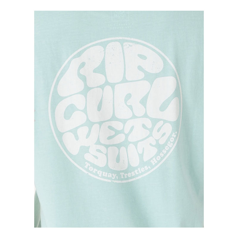 The Ripcurl Women&#39;s Wettie Icon Relaxed Tee - Light Aqua