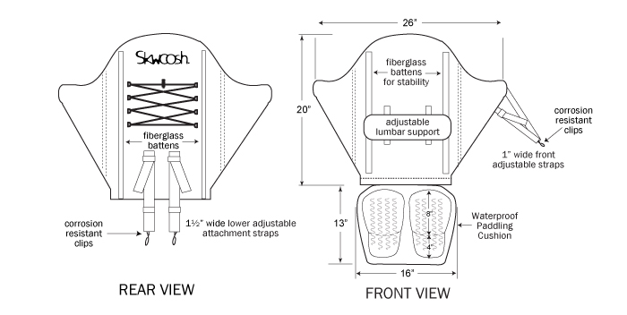 Skwoosh High Back with Lumbar Kayak Seat