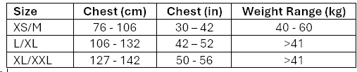 NRS BA Sizing 76 106