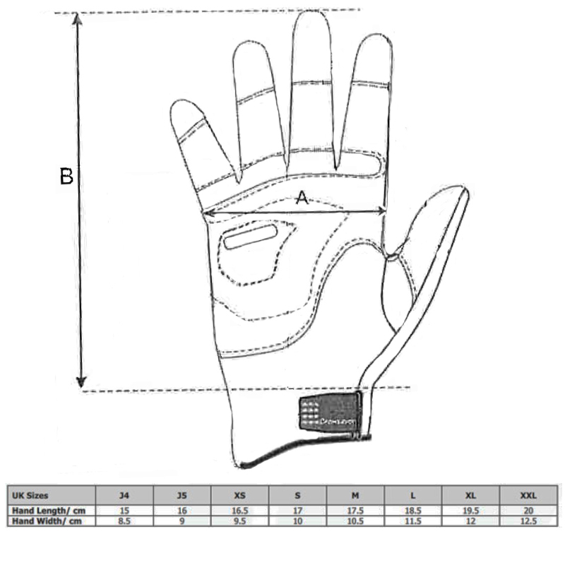 Crewsaver glove sizing